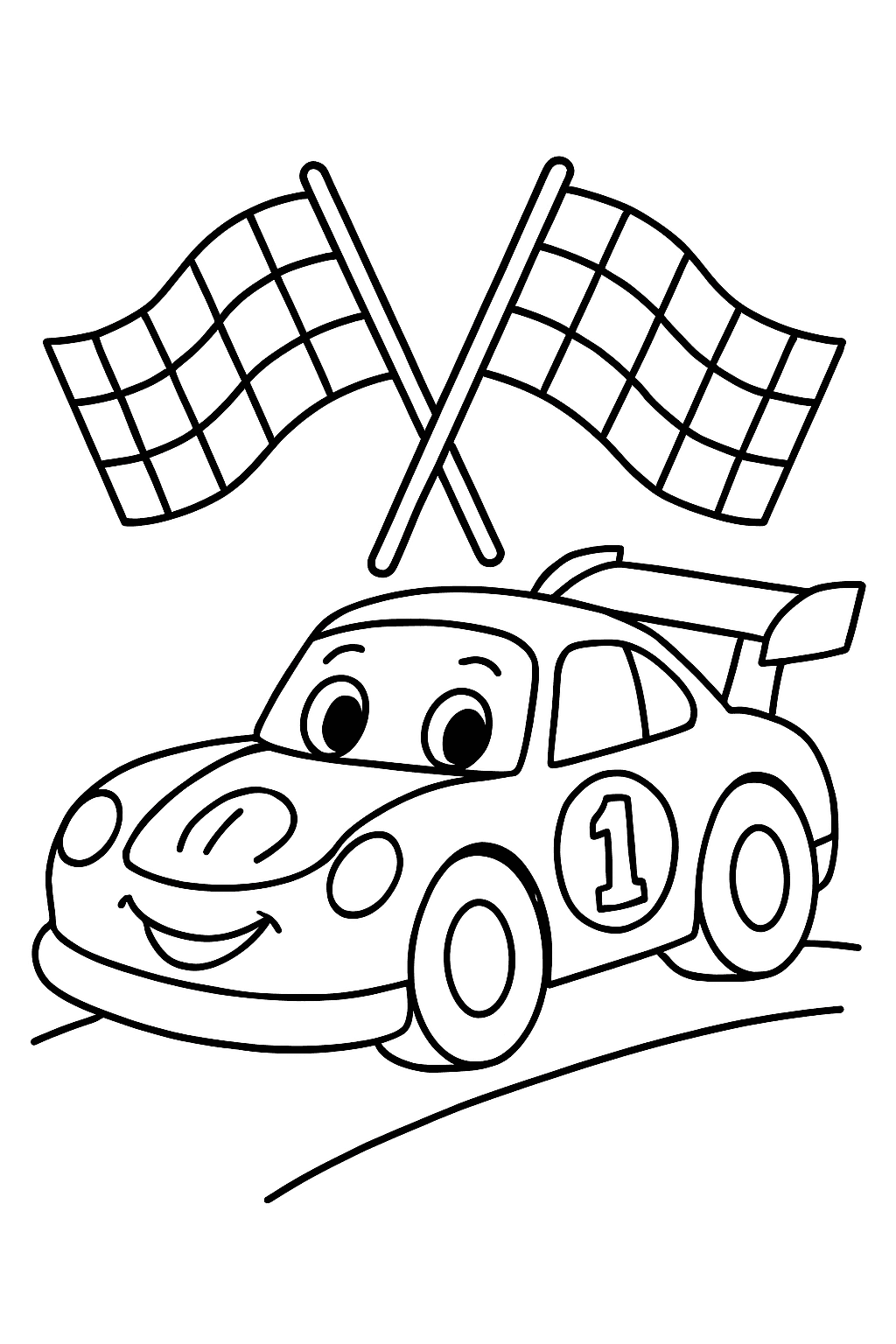 Omalovánka Závodní auto zdarma k tisku