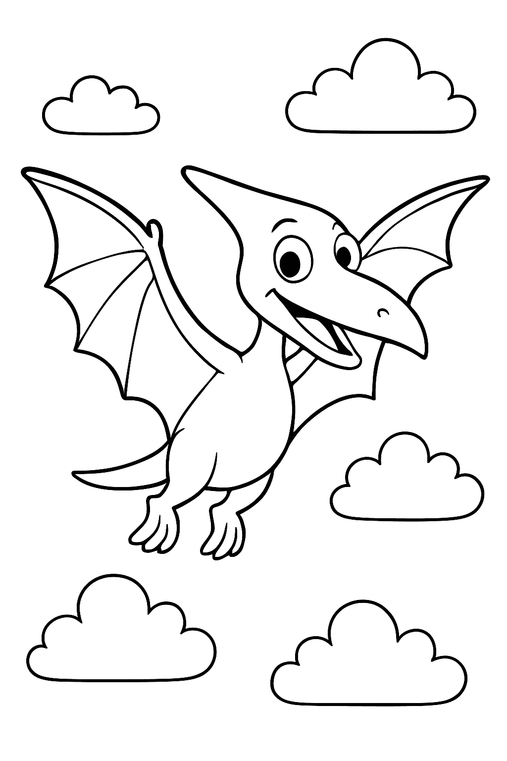 Omalovánka Pterodaktyl zdarma k tisku
