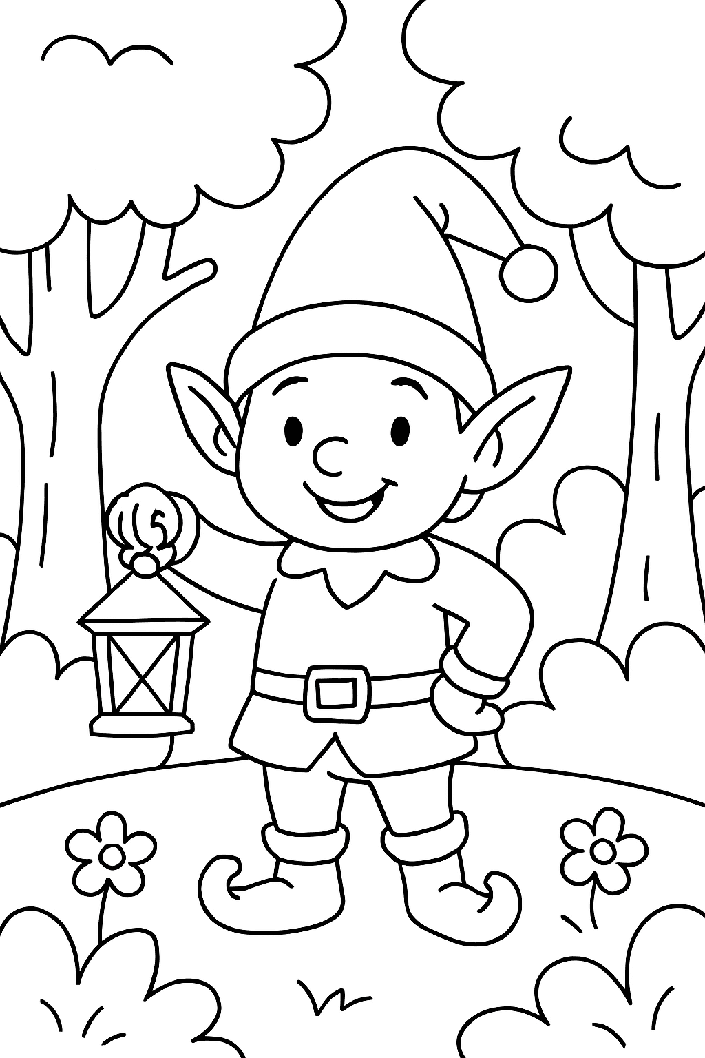 Omalovánka Elf zdarma k tisku