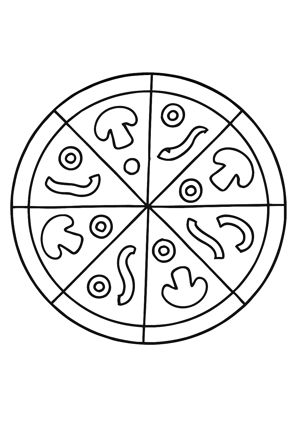 Omalovánka Pizza zdarma k tisku