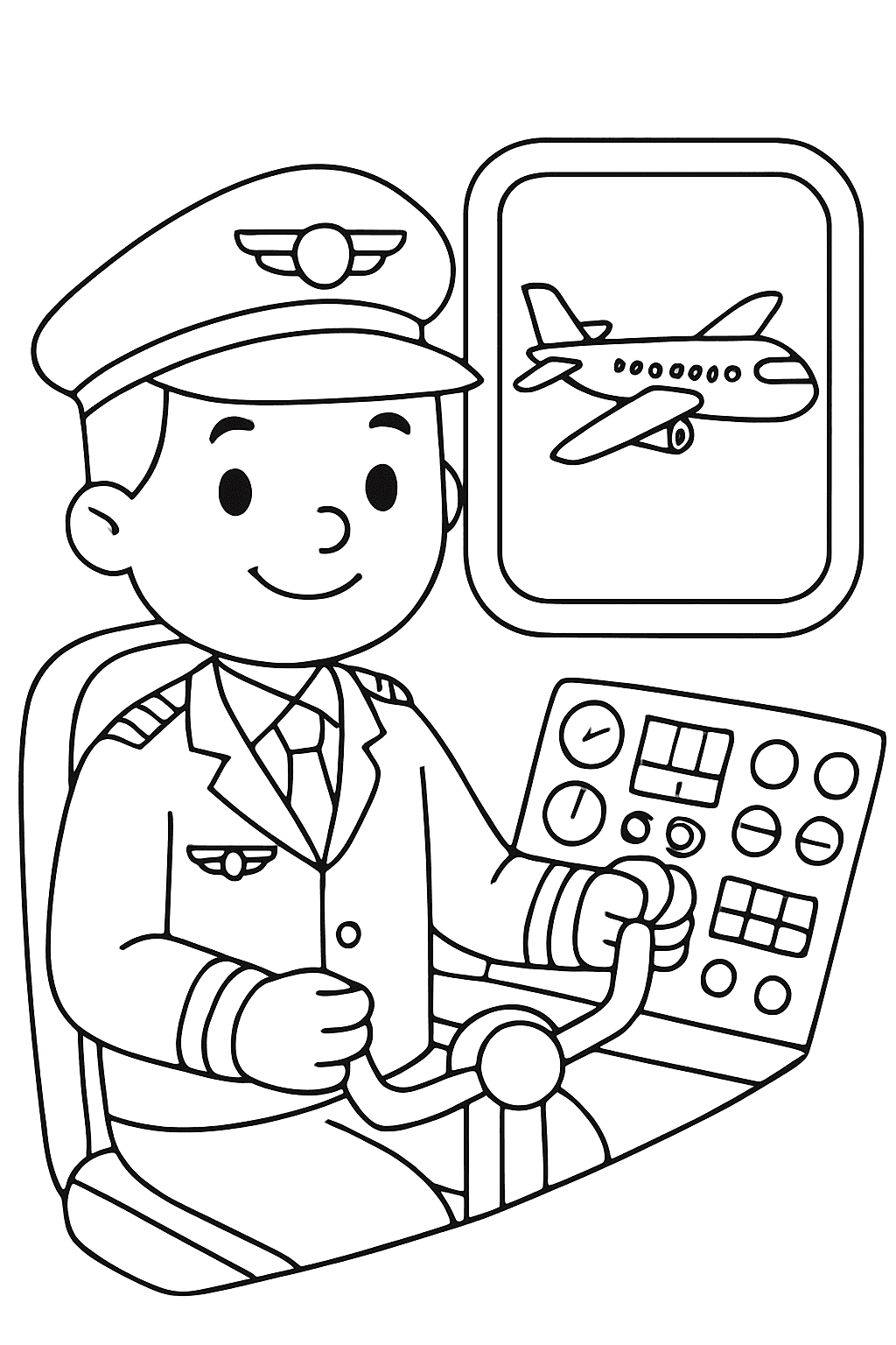Omalovánka Pilot zdarma k tisku