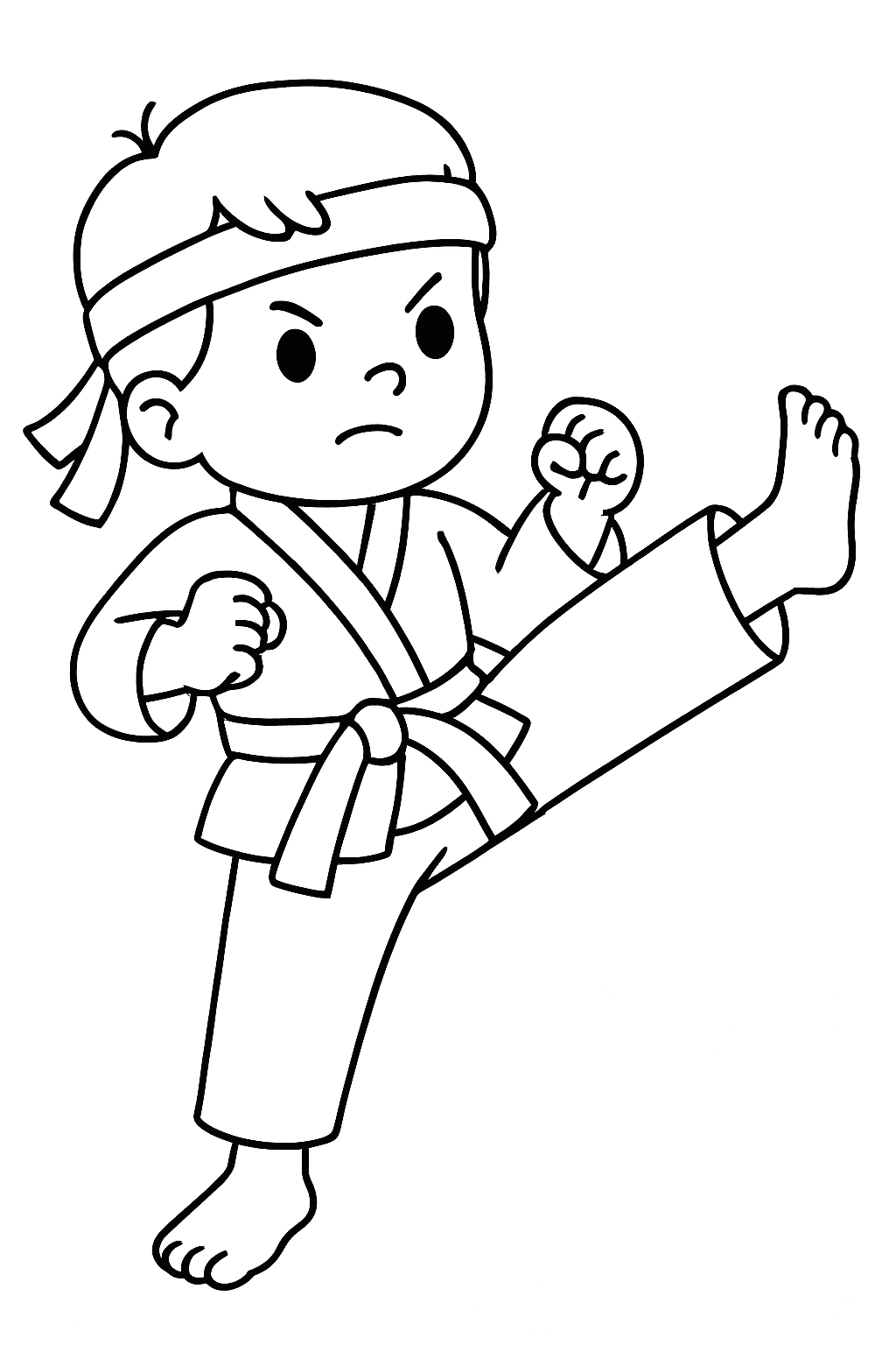 Omalovánka Karate zdarma k tisku